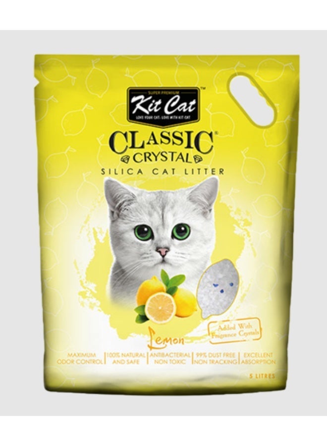Kit Cat Super Premium Classic Crystal Lemon Flavor 100% Natural Silica Cat Litter 5L Pack - Image 1